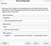 Slax Konfigurator - password change