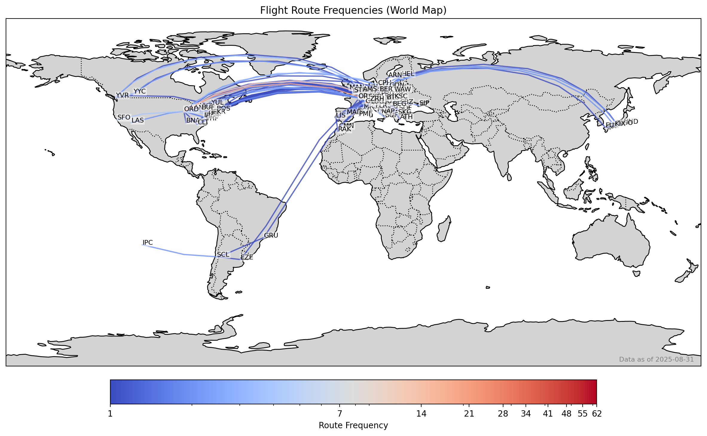World Flight Map