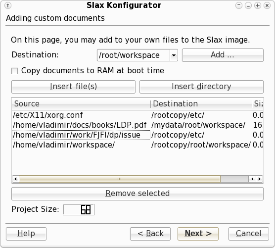 Slax Konfigurator - managing documents