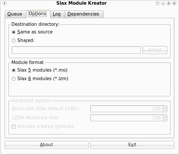 Slax Module Kreator - configuring conversion scripts