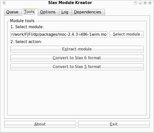 Slax Module Kreator - working with modules