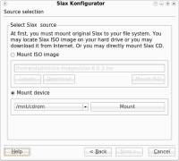 Slax Konfigurator - připojení zdrojového média