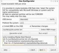 Slax Konfigurator - instalace na USB