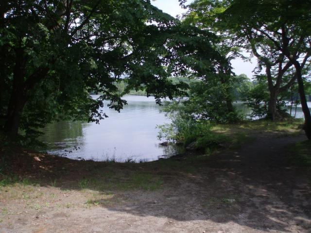 Pohled na jezero ze břehu